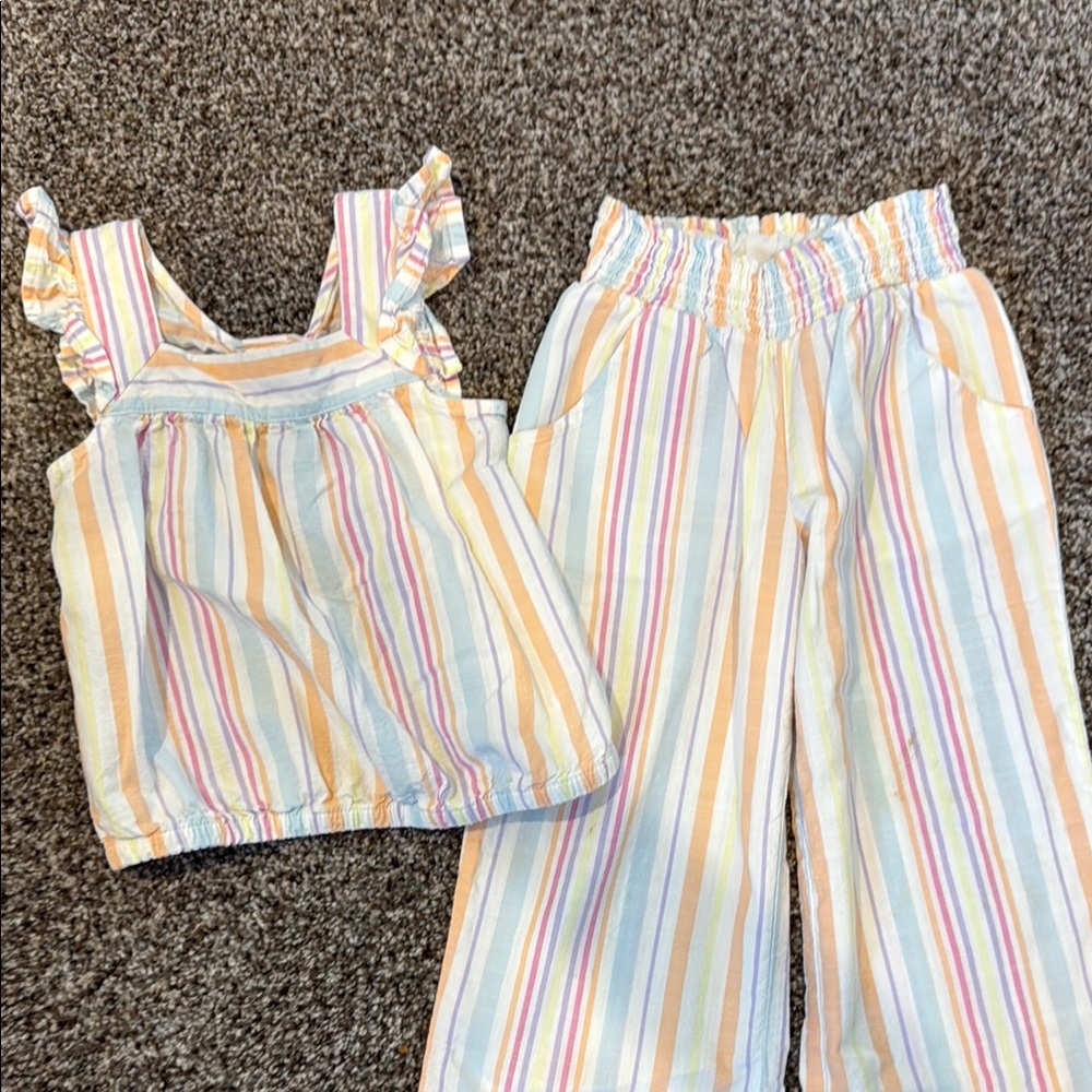 Kid’s Striped Sleeveless Top and Pants Set
